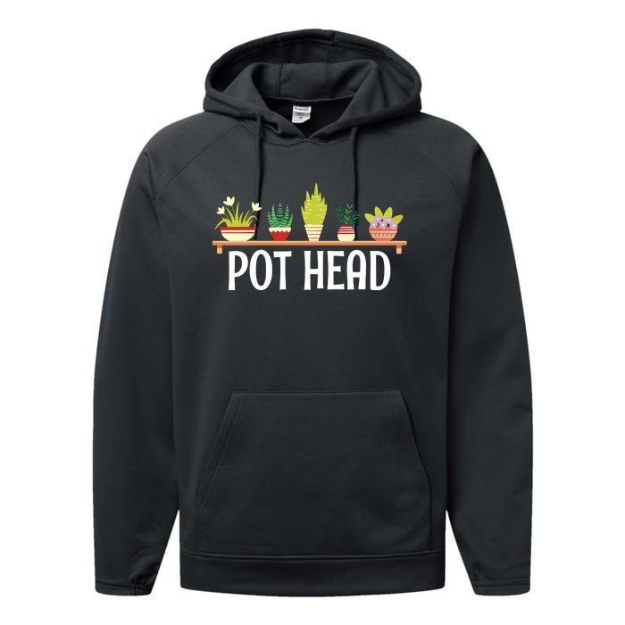 Funny Pot Plants Head Cute Funny Succulent Garden Gardening Performance Fleece Hoodie