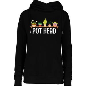 Funny Pot Plants Head Cute Funny Succulent Garden Gardening Womens Funnel Neck Pullover Hood