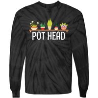 Funny Pot Plants Head Cute Funny Succulent Garden Gardening Tie-Dye Long Sleeve Shirt