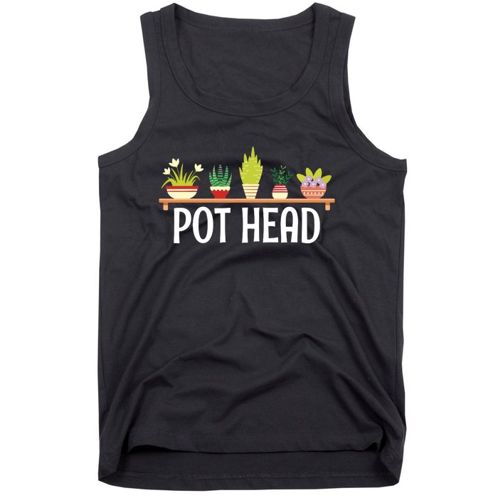 Funny Pot Plants Head Cute Funny Succulent Garden Gardening Tank Top