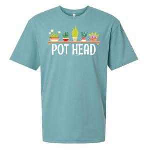 Funny Pot Plants Head Cute Funny Succulent Garden Gardening Sueded Cloud Jersey T-Shirt