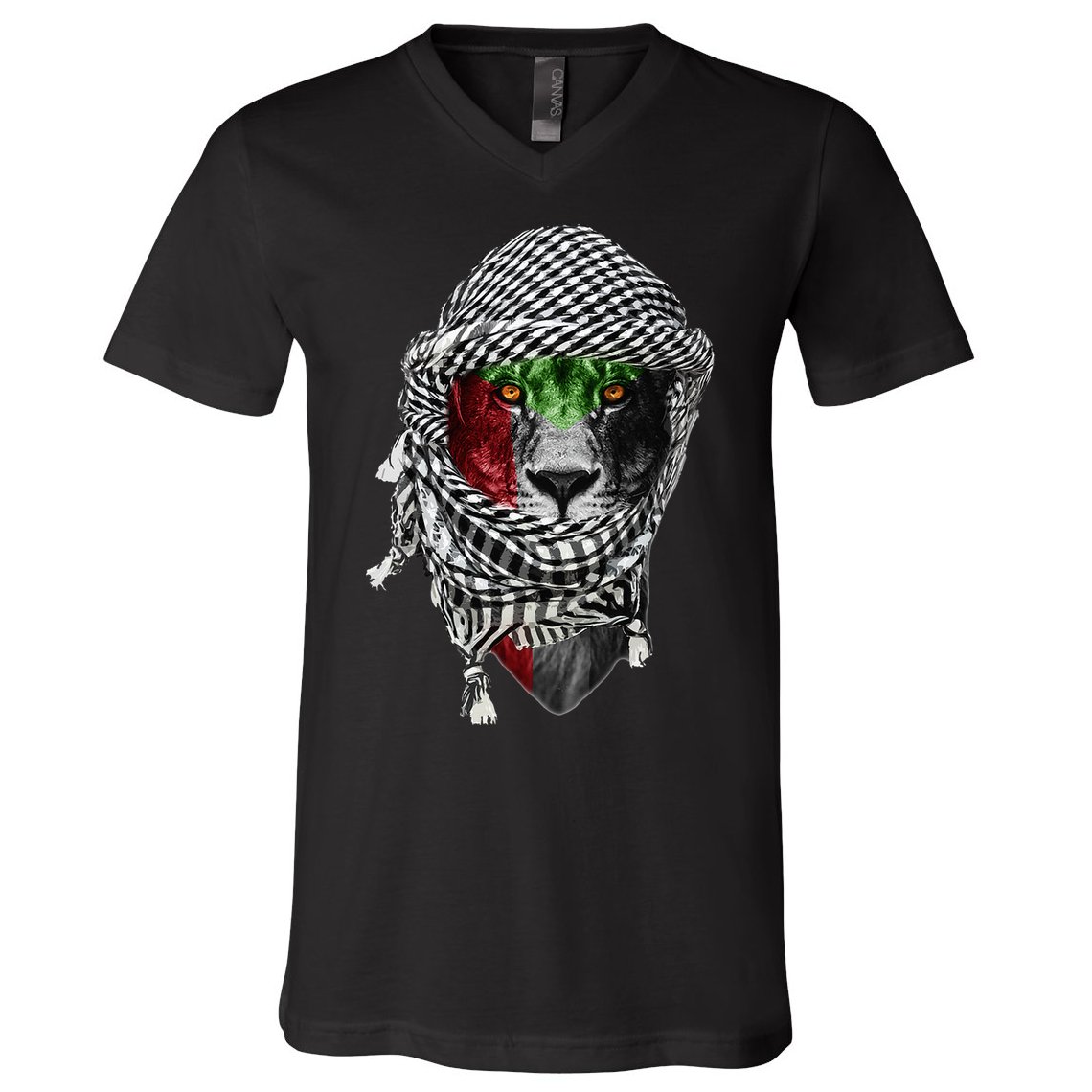 Free palestine Palestinian lion V-Neck T-Shirt