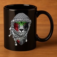 Free palestine Palestinian lion 11oz C Handle Ceramic Mug