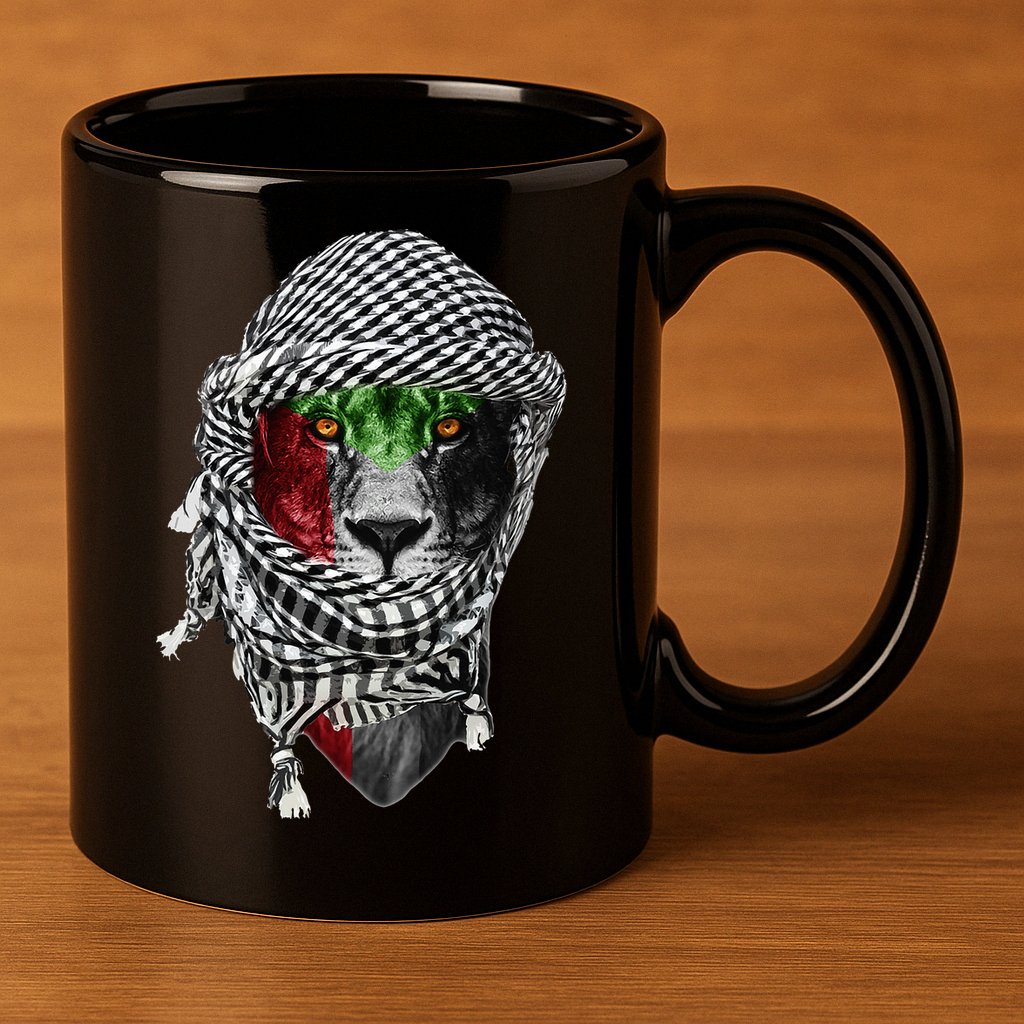 Free palestine Palestinian lion 11oz C Handle Ceramic Mug