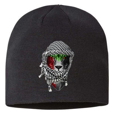 Free palestine Palestinian lion Sustainable Beanie
