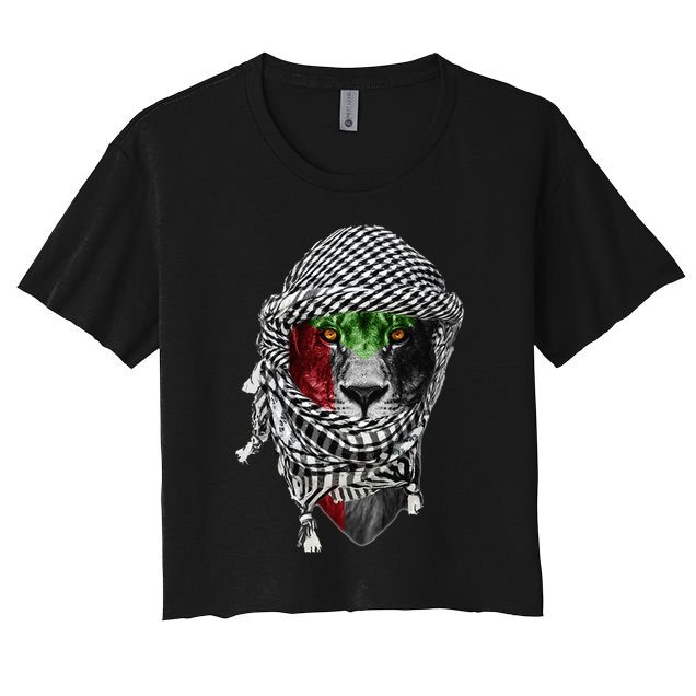 Free palestine Palestinian lion Crop Top