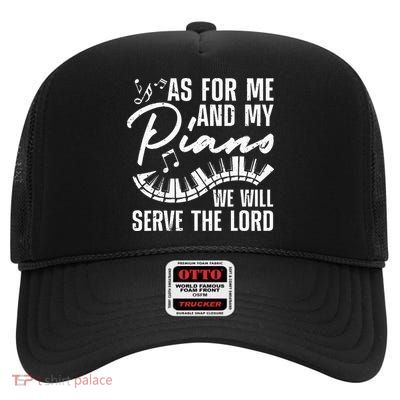 Funny Piano Player Art Pianist Piano Teacher High Crown Mesh Back Trucker Hat