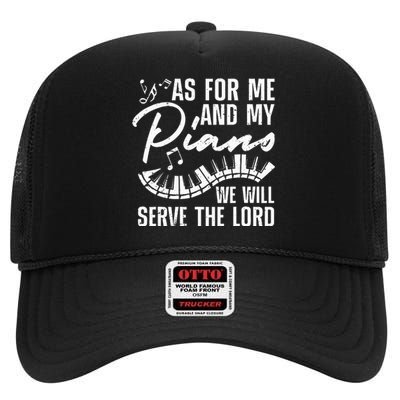 Funny Piano Player Art Pianist Piano Teacher High Crown Mesh Back Trucker Hat