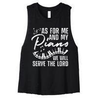 Funny Piano Player Art Pianist Piano Teacher Women's Racerback Cropped Tank