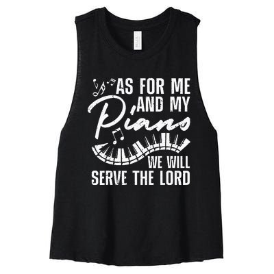 Funny Piano Player Art Pianist Piano Teacher Women's Racerback Cropped Tank