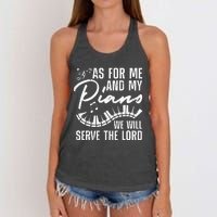 Funny Piano Player Art Pianist Piano Teacher Women's Knotted Racerback Tank