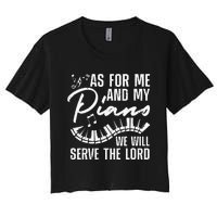 Funny Piano Player Art Pianist Piano Teacher Women's Crop Top Tee