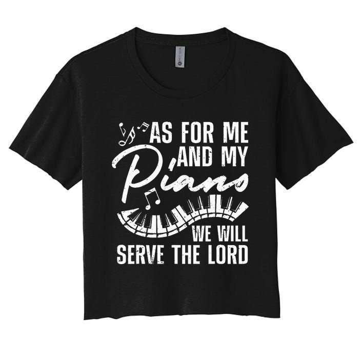 Funny Piano Player Art Pianist Piano Teacher Women's Crop Top Tee