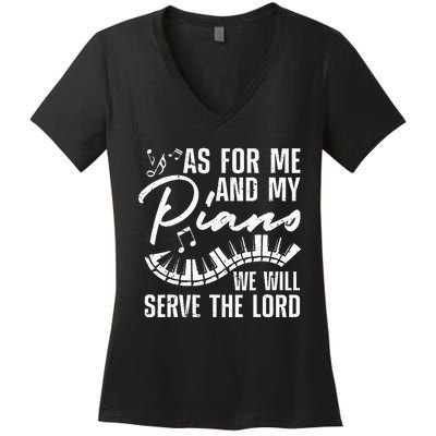 Funny Piano Player Art Pianist Piano Teacher Women's V-Neck T-Shirt