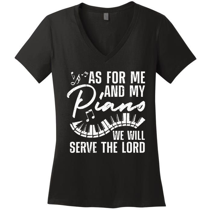 Funny Piano Player Art Pianist Piano Teacher Women's V-Neck T-Shirt