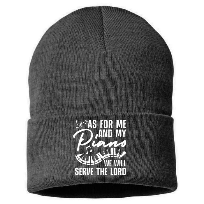 Funny Piano Player Art For Men Women Pianist Piano Teacher Sustainable Knit Beanie