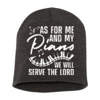 Funny Piano Player Art For Men Women Pianist Piano Teacher Short Acrylic Beanie