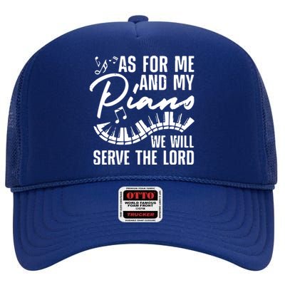 Funny Piano Player Art For Men Women Pianist Piano Teacher High Crown Mesh Back Trucker Hat