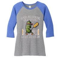 Funny Pickleball Player Paddleball Lover Gift Women's Tri-Blend 3/4-Sleeve Raglan Shirt