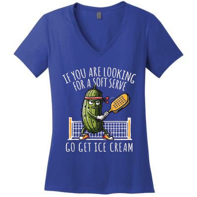 Funny Pickleball Player Paddleball Lover Gift Women's V-Neck T-Shirt