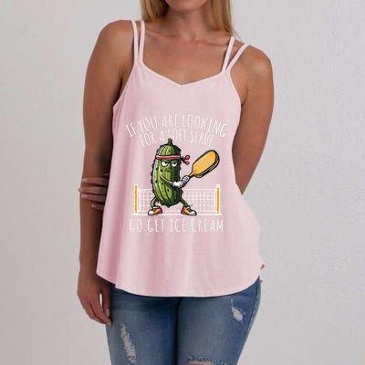 Funny Pickleball Player Paddleball Lover Gift Women's Strappy Tank