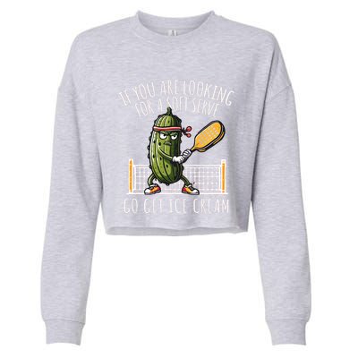 Funny Pickleball Player Paddleball Lover Gift Cropped Pullover Crew