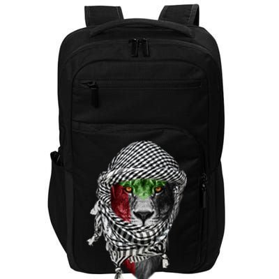 Free Palestine Palestinian Lion Funny Gift Impact Tech Backpack