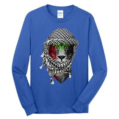 Free Palestine Palestinian Lion Funny Gift Tall Long Sleeve T-Shirt