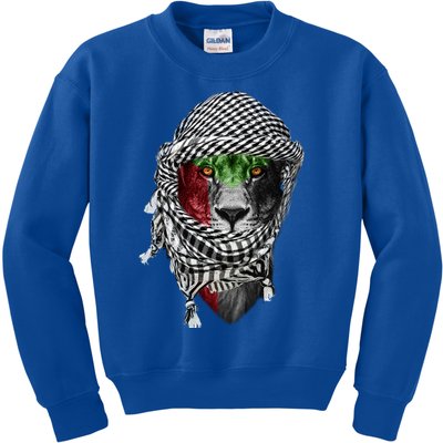 Free Palestine Palestinian Lion Funny Gift Kids Sweatshirt