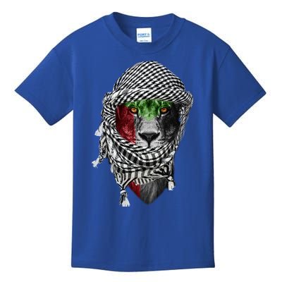 Free Palestine Palestinian Lion Funny Gift Kids T-Shirt