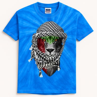 Free Palestine Palestinian Lion Funny Gift Kids Tie-Dye T-Shirt