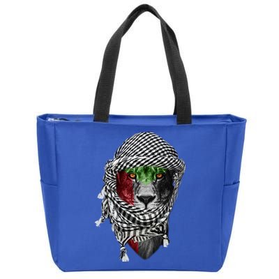 Free Palestine Palestinian Lion Funny Gift Zip Tote Bag