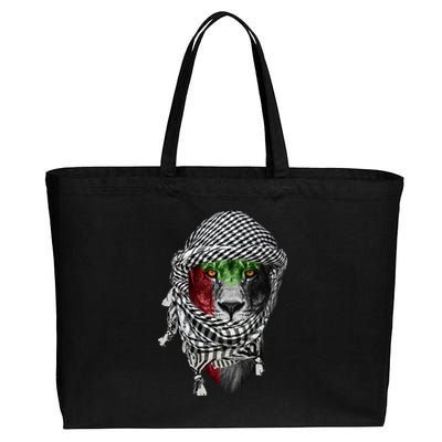 Free Palestine Palestinian Lion Funny Gift Cotton Canvas Jumbo Tote