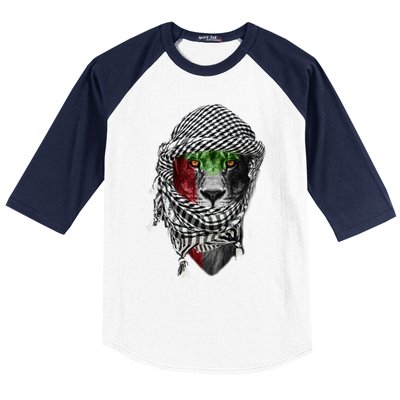 Free Palestine Palestinian Lion Funny Gift Baseball Sleeve Shirt