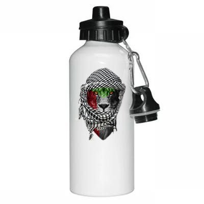 Free Palestine Palestinian Lion Funny Gift Aluminum Water Bottle