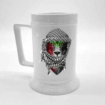 Free Palestine Palestinian Lion Funny Gift Beer Stein