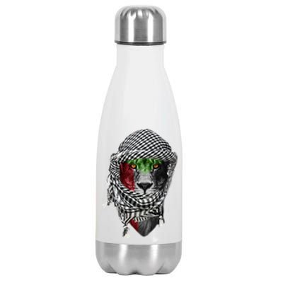 Free Palestine Palestinian Lion Funny Gift Stainless Steel Insulated Water Bottle