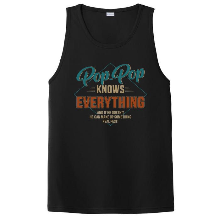 Funny pop pop knows everything for grandpa and father's day PosiCharge Competitor Tank