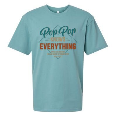 Funny pop pop knows everything for grandpa and father's day Sueded Cloud Jersey T-Shirt