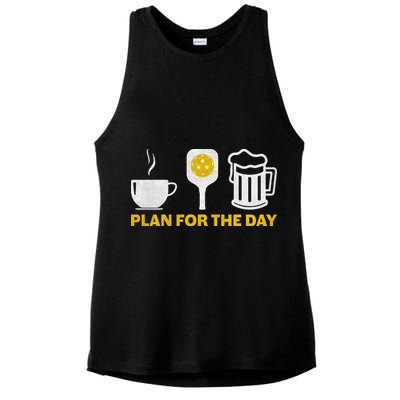 Funny Pickleball Plan For The Day Pickleball Paddle Ladies PosiCharge Tri-Blend Wicking Tank