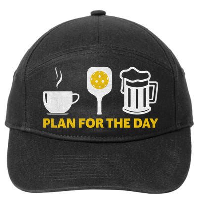 Funny Pickleball Plan For The Day Pickleball Paddle 7-Panel Snapback Hat