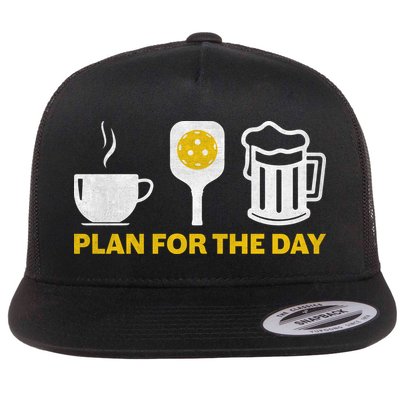 Funny Pickleball Plan For The Day Pickleball Paddle Flatbill Hat
