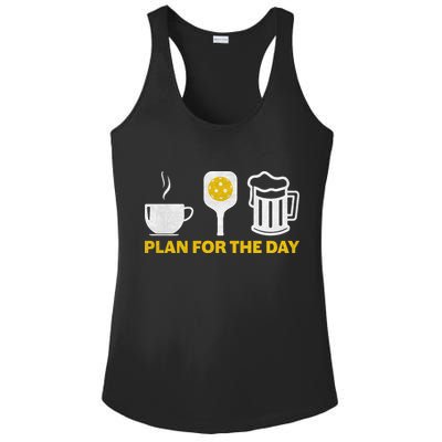Funny Pickleball Plan For The Day Pickleball Paddle Ladies PosiCharge Competitor Racerback Tank