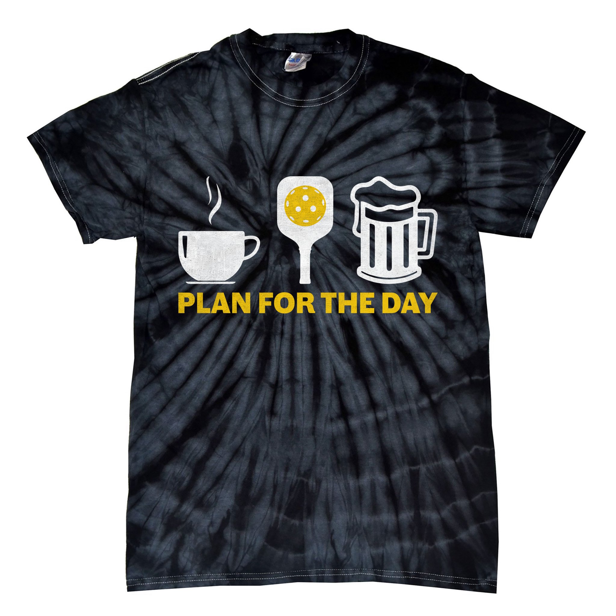 Funny Pickleball Plan For The Day Pickleball Paddle Tie-Dye T-Shirt