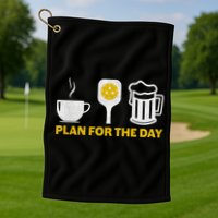 Funny Pickleball Plan For The Day Pickleball Paddle Golf Towel