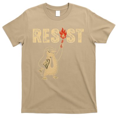 Funny Penguin Protest Against Tariffs Political Humor T-Shirt