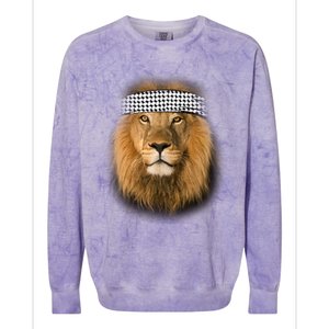 Free Palestine Palestinian Lion Cute Gift Colorblast Crewneck Sweatshirt