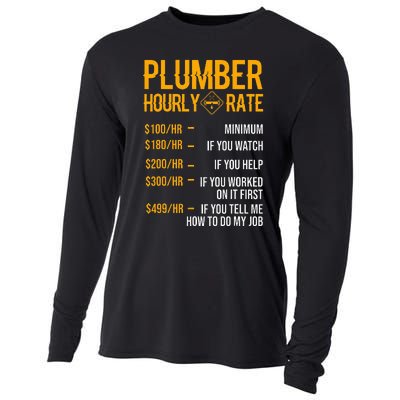 Funny Plumber Plumber Hourly Rate Plumber Cooling Performance Long Sleeve Crew