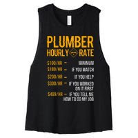 Funny Plumber Plumber Hourly Rate Plumber Women's Racerback Cropped Tank