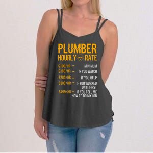 Funny Plumber Plumber Hourly Rate Plumber Women's Strappy Tank